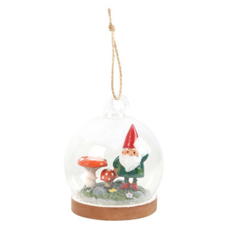 Image of Something Different Something Different Glass Gnome Hanging Dration in Green Green One Size Unisex 5063574332972