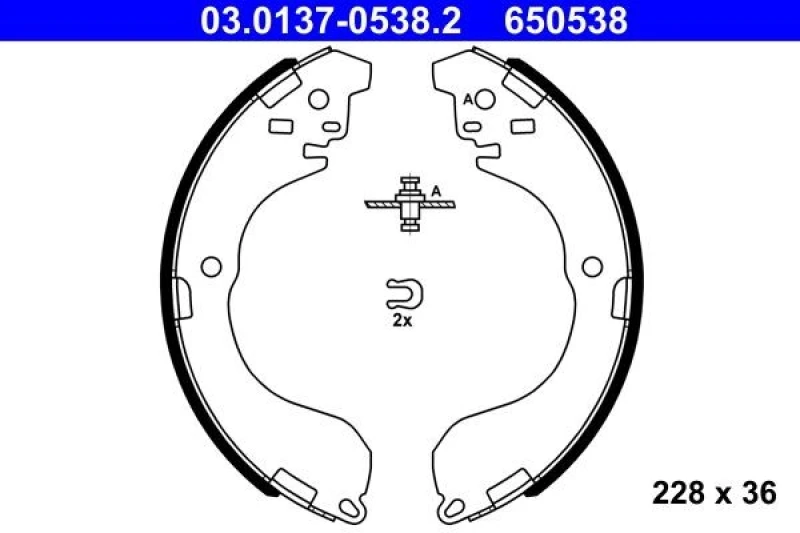 Image of Brake Shoe Set ATE 03.0137-0538.2