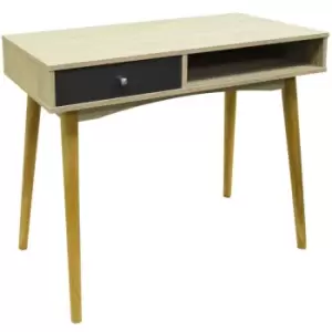 Image of Techstyle Industrial 1 Drawer Office Computer Desk / Oak / Grey