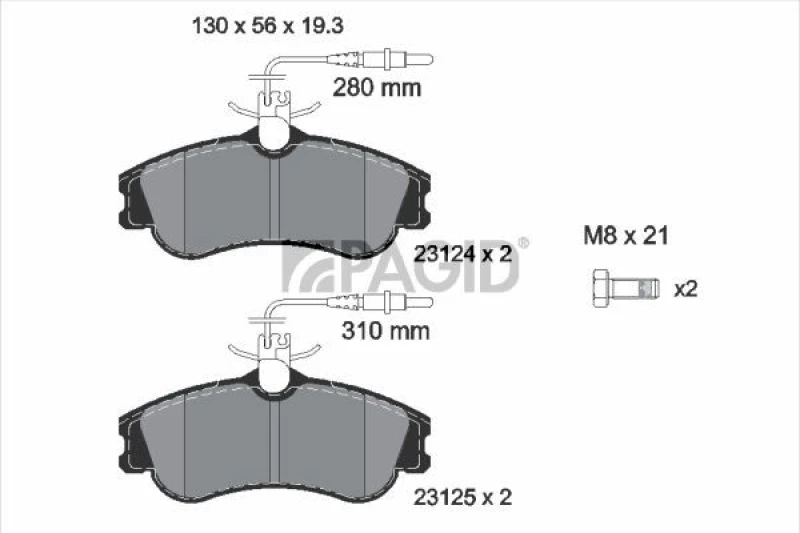 Image of Brake pad set PAGID T5099N
