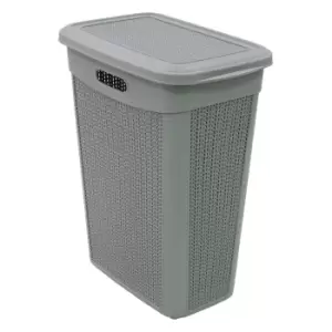 JVL Loop 43L Slim Laundry Basket - Grey