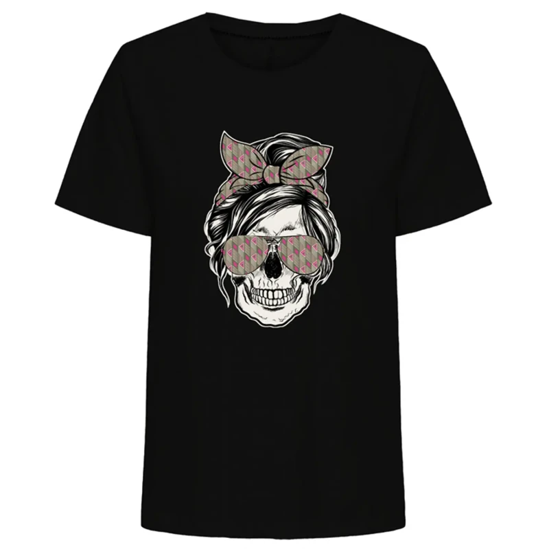 Image of Only Printed Cotton T-Shirt with Short Sleeves Black Women S