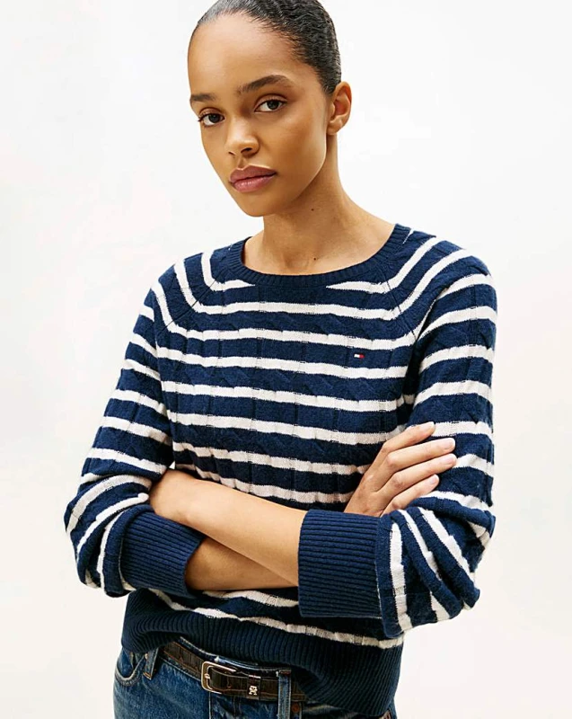 Image of Tommy Hilfiger Crew Neck Sweater Navy - Tommy Hilfiger - Size: XL Navy Female XL PV83904