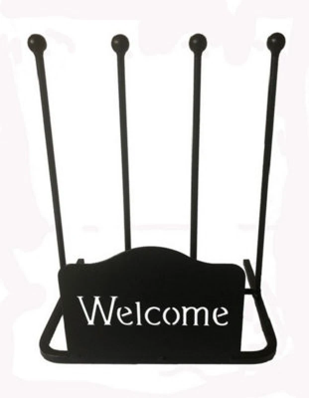 Image of Poppy Forge 2 Pair Boot Rack - Welcome - Steel - L29 X W39 X H48cm - Black