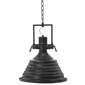 image of Premier Housewares Lexington Medium Black/Silver Pendant Light