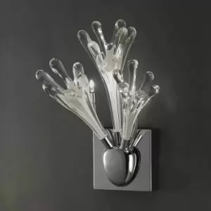 Image of Wall light Love 3 bulbs polished chrome/frosted white