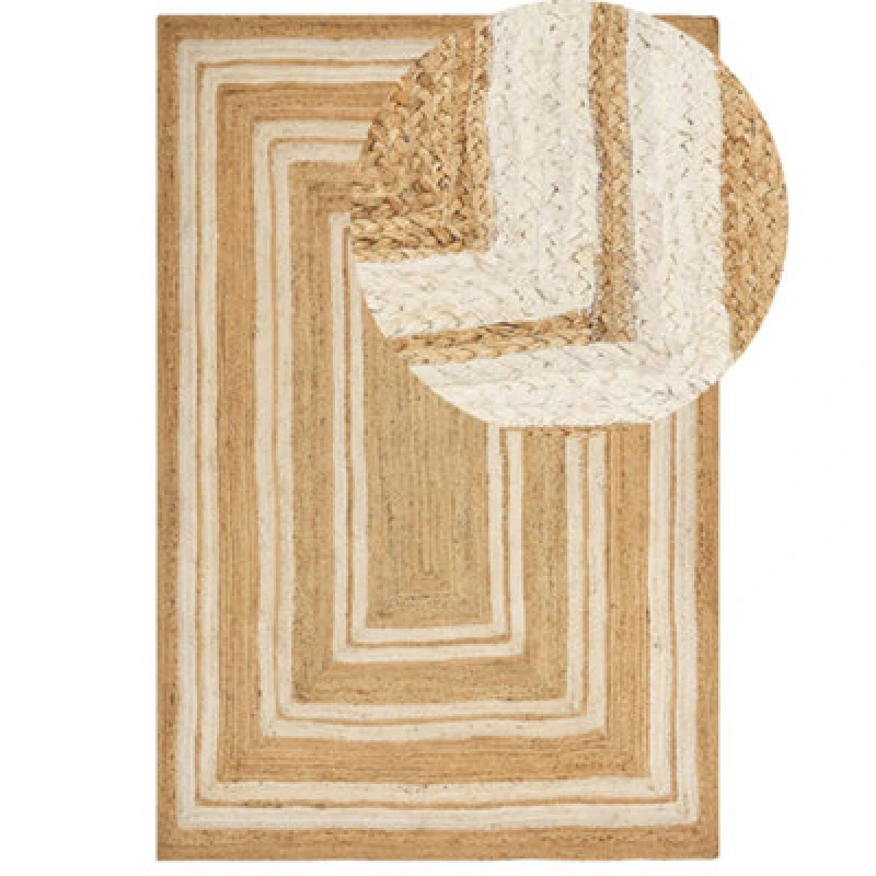 Image of Beliani Rug Elmali Beige 200 X 300 Cm Jute