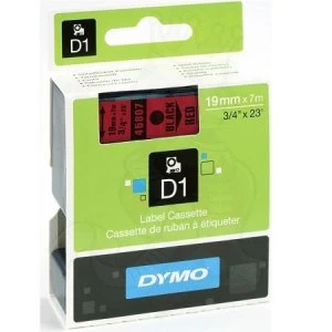 image of Dymo 45807 Black On Red Label Tape 19mm x 7m