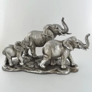 image of Antique Silver Family Of Three Ornament