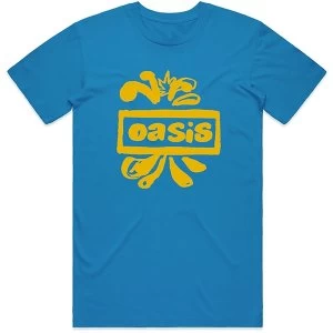 Image of Oasis - Drawn Logo Unisex Large T-Shirt - Blue