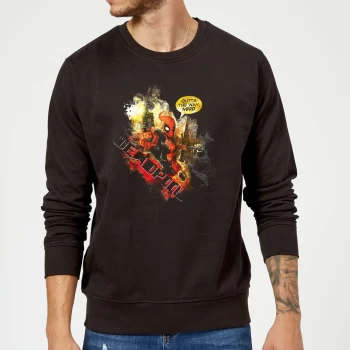 Image of Marvel Deadpool Outta The Way Nerd Sweatshirt - Black - M