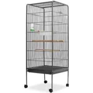 image of Vidaxl Bird Cage 54X54X146cm Steel - Black