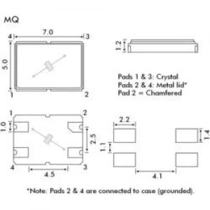Image of Quartz crystal EuroQuartz QUARZ SMD 5X7 SMD 4 8.000 MHz