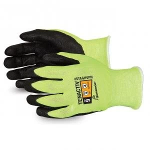 Image of Superior Glove Tenactiv Hi Vis Micropore Nitrile Grip Yellow 12 Ref