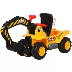 image of HOMCOM Kids 4-in-1 HDPE Excavator Ride On Truck Yellow/Black