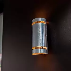 Image of Lutec Ran 2x GU10 Outdoor Wall Light - Galvanised Steel
