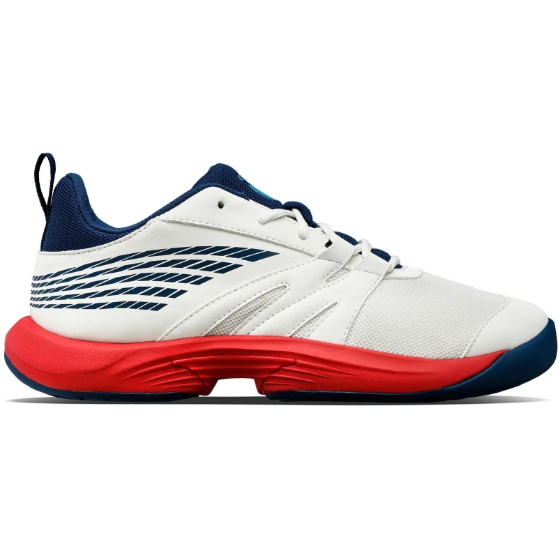 Image of K-Swiss Unisex Kids Speedtrac Hard Court Lace Up Tennis Shoes Blanc/Blu/Lolli unisex 3 (35.5)