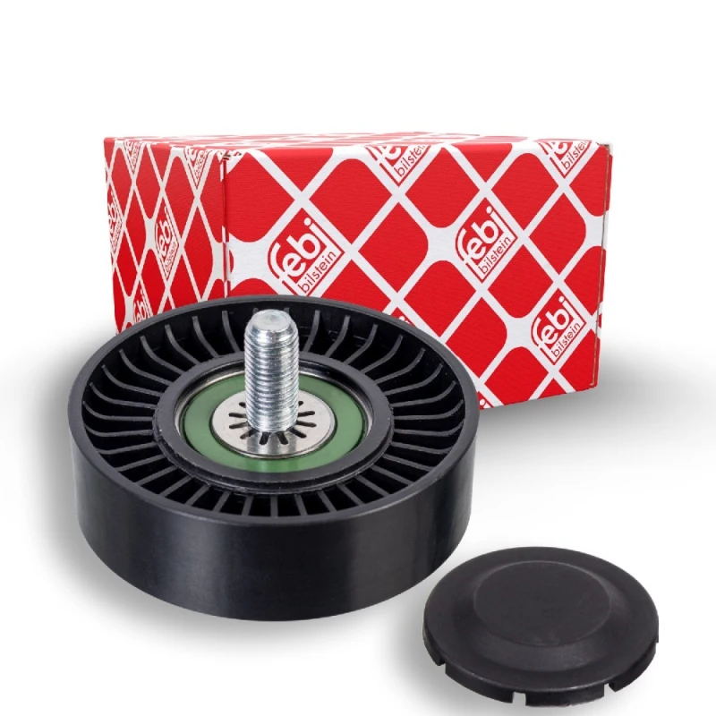 Image of FEBI BILSTEIN 27554 Idler Pulley with screw Plastic Deflection/Guide Pulley,v-ribbed belt (312)