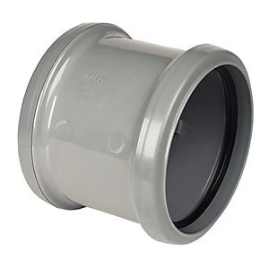 Image of FloPlast SP105G Double Socket Coupling - Grey 110mm