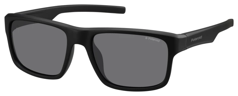 Image of Polaroid Polaroid Men Rectangle Black Grey Polarized Sunglasses Black One Size Male 762753362353