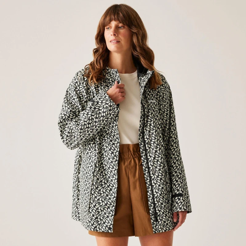 Image of Regatta Womens Orla Kiely Swing III Waterproof Breathable Waterproof Jacket Jasmine Flower female 14