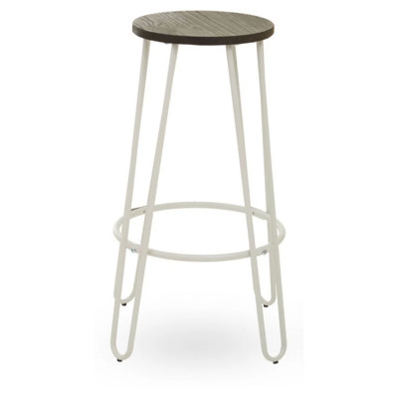 Image of Premier Housewares Contemporary Metal Finish Bar Stool, Hairpin Stool Kitchen Counter, Versatile Breakfast Stool for Home Walnut