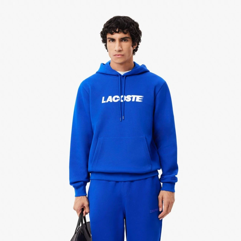 Image of Lacoste Piqu Hoodie Blue male XS