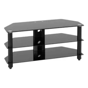 Image of Seconique Bromley TV Stand - Black Glass/Black