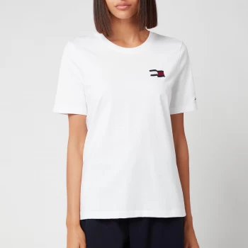 Image of Tommy Hilfiger Womens Regular Motion Flag Crewneck T-Shirt - White - L