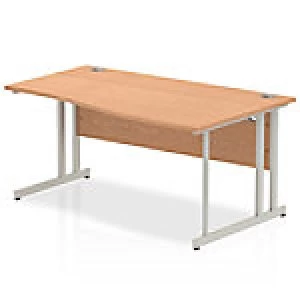 image of Impulse Cantilever 1600 Right Hand Wave Desk Oak