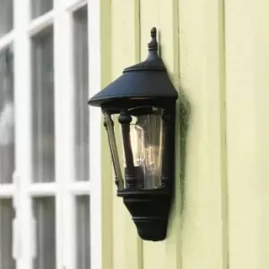 image of Konstsmide Virgo Outdoor Classic Lantern Flush Wall Light M.Black, IP23