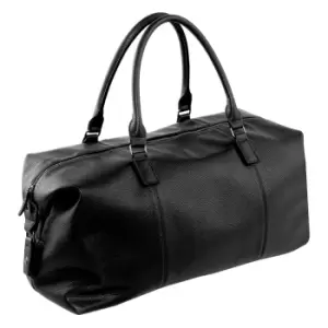 Image of Quadra NuHude Faux Leather Weekender Holdall Bag (One Size) (Black)