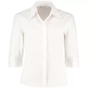 Image of Kustom Kit Ladies Continental 3/4 Length Sleeve Blouse (16 UK) (White)