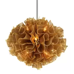 image of Pulse 12 Light Pendant Gold Leaf