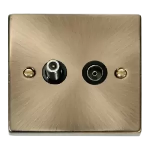 Image of Click Scolmore Deco Isolated Co-Axial and Satellite Socket - VPAB157BK