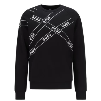 image of Boss Logo Wrapped Crew Sweater - Black