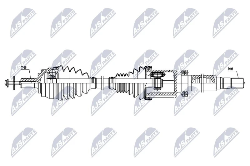Image of NTY NPW-VV-161 Drive shaft Automatic Transmission, Front Axle Right Drive Shaft (13)