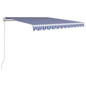 Image of Vidaxl Manual Retractable Awning 350X250 Cm Blue And White