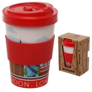 image of London Icons Reusable Screw Top Bamboo Composite Travel Mug