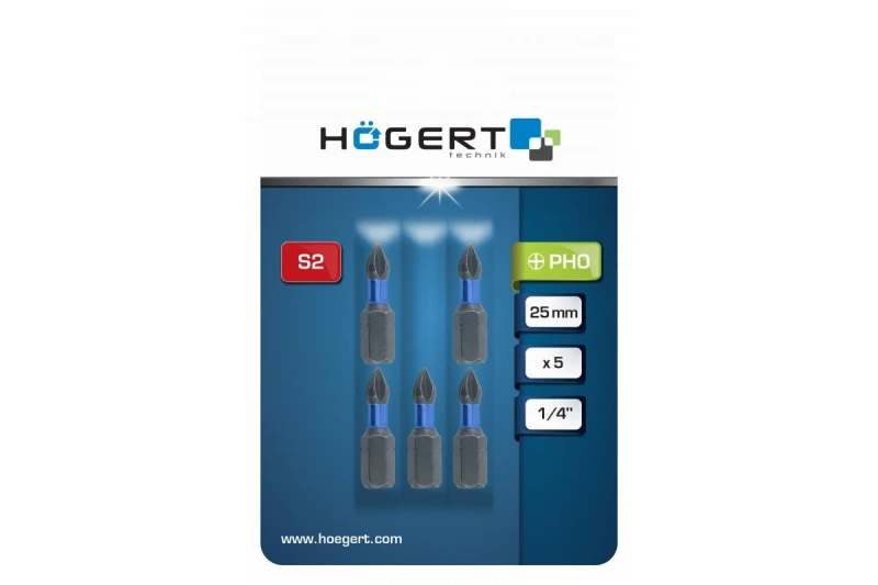 Image of Hogert Technik HT1S120 Screwdriver Bit Tool Steel Tool Steel Screwdriver Bit (5514)