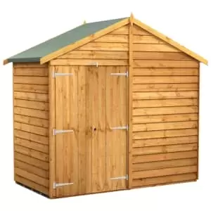 Image of Power Sheds 4 x 8ft Double Door Apex Overlap Dip Treated Windowless Shed