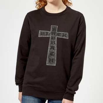 Image of Black Sabbath Cross Womens Sweatshirt - Black - XS
