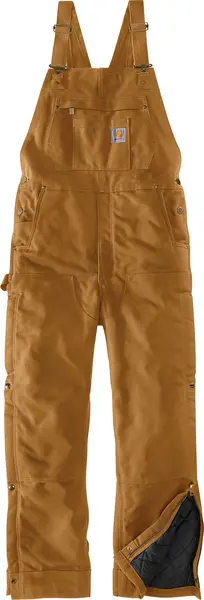Image of Carhartt Firm Duck Insulated BIB Overall, brown, Size XL