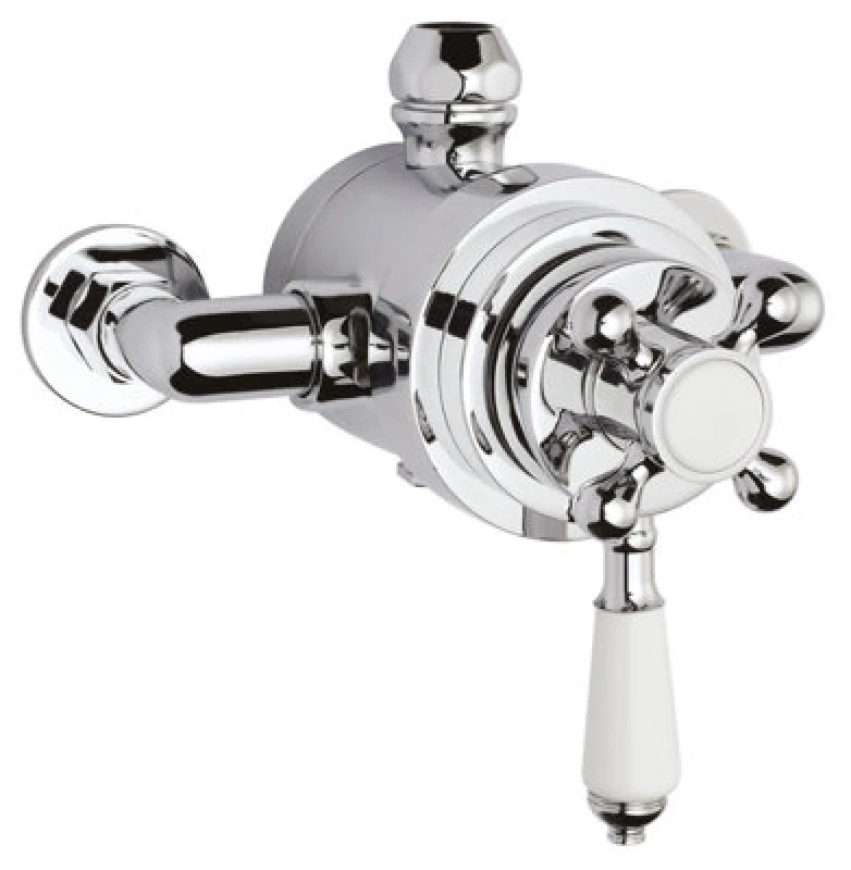 Image of Balterley Traditional Exposed Dual Thermostatic Shower Valve 1 Outlet Chrome Silver