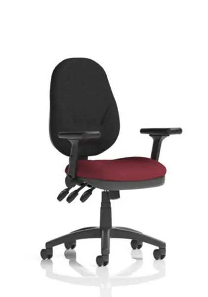 Image of Eclipse Eclipse Plus XL Lever Task Operator Chair Bespoke Colour Seat Ginseng Chilli with Height Adjustable and Folding Arms KCUP1797
