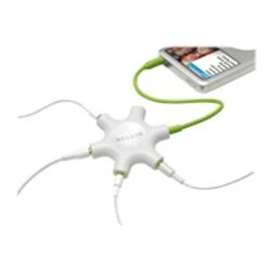 Image of Belkin MixIt Color Range Rockstar Multi 5-Way Splitter for Headphone White