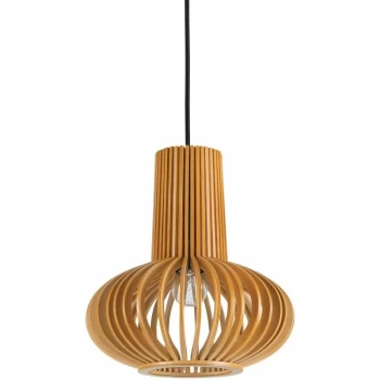 image of Ideal Lux Lighting - Ideal Lux Citrus - 1 Light Ceiling Pendant Wood, E27