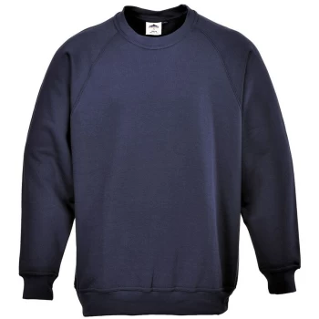 Image of B300DNRL - sz L Roma Sweatshirt - Dark Navy - Portwest