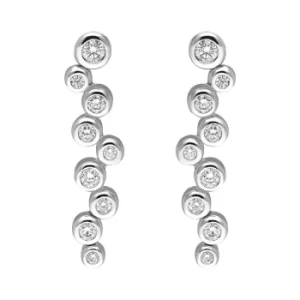 18ct White Gold Diamond Bubble Drop Earrings