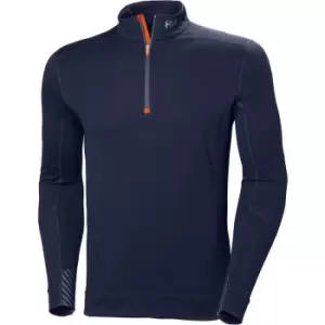 image of Helly Hansen Mens Lifa Merino Half Zip Mid-Layer in Navy, Size Small